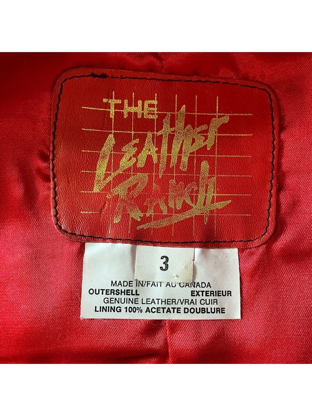 Vintage The Leather Ranch Red Genuine Leather Jacket, Size 3 - Picture 14 of 17
